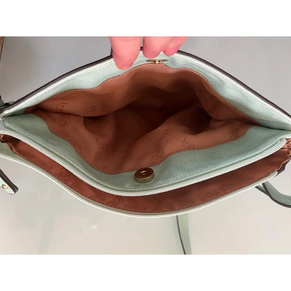 b.o.c. Born Concept Light Green Pebbled Faux Leather Crossbody Bag Purse